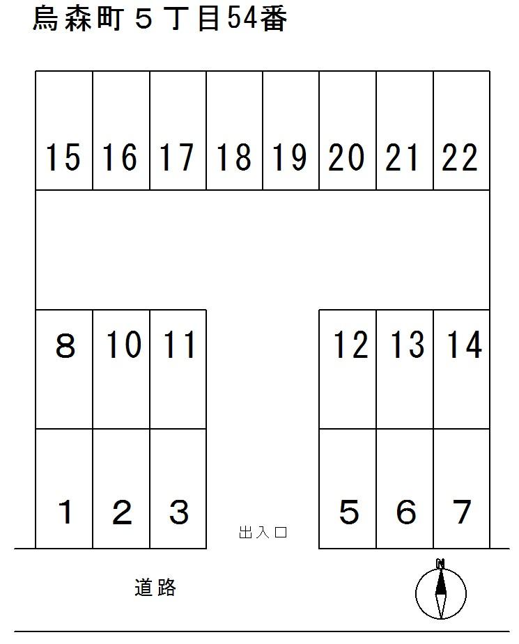 烏森町５丁目５４番の駐車配置図