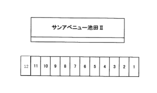 サンアベニュー池田２の駐車配置図