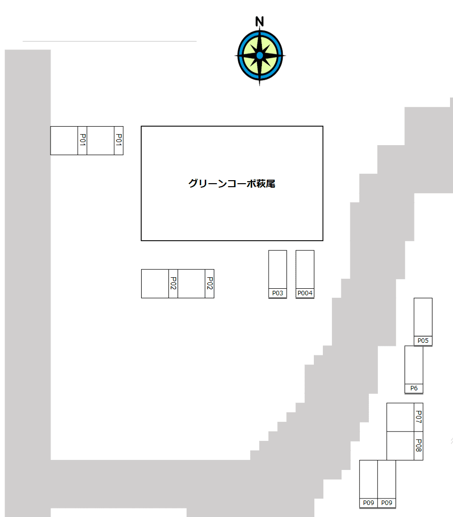 グリーンコーポ萩尾の駐車配置図
