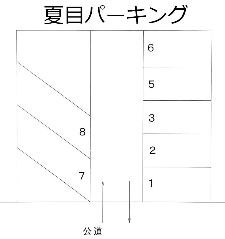 夏目パーキングの駐車配置図