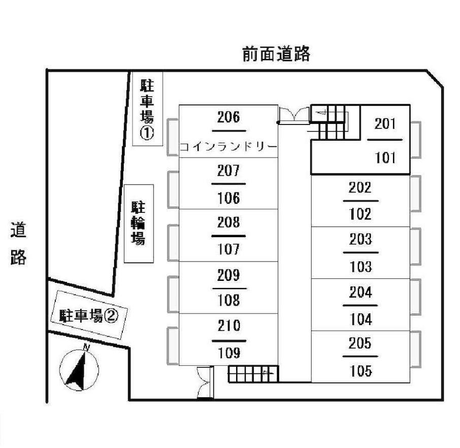 アウルリーベ駐車場の駐車配置図
