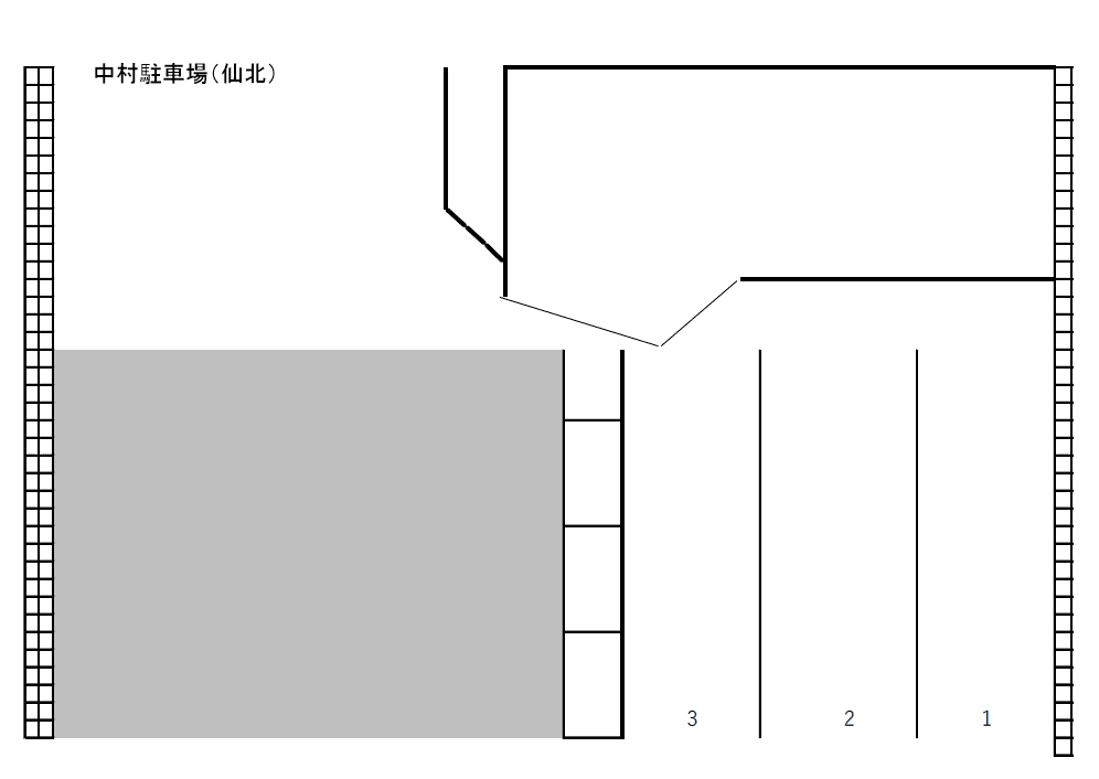 中村駐車場（仙北）の駐車配置図