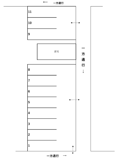 時任町Ｋの駐車配置図