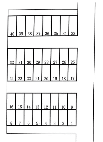 錦見ビル第３駐車場の駐車配置図