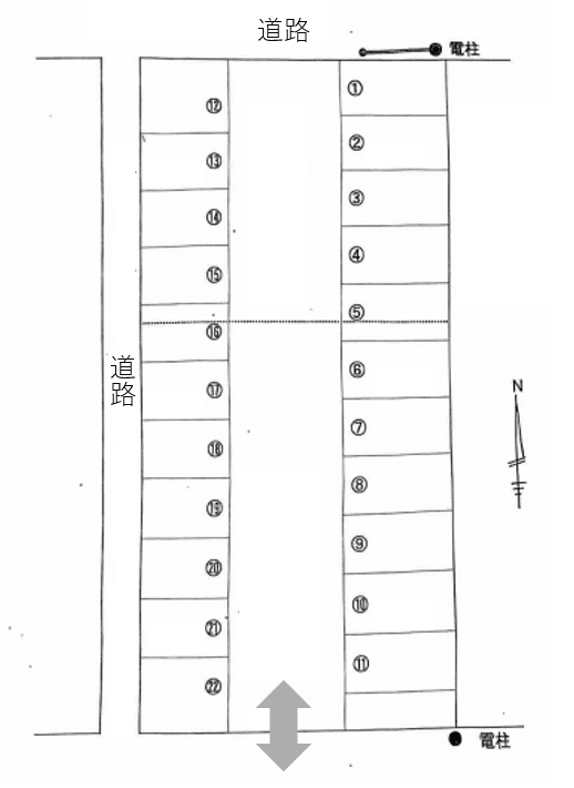 大亀駐車場の駐車配置図
