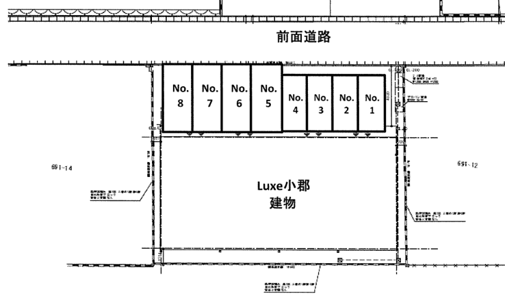 Luxe小郡駐車場の駐車配置図