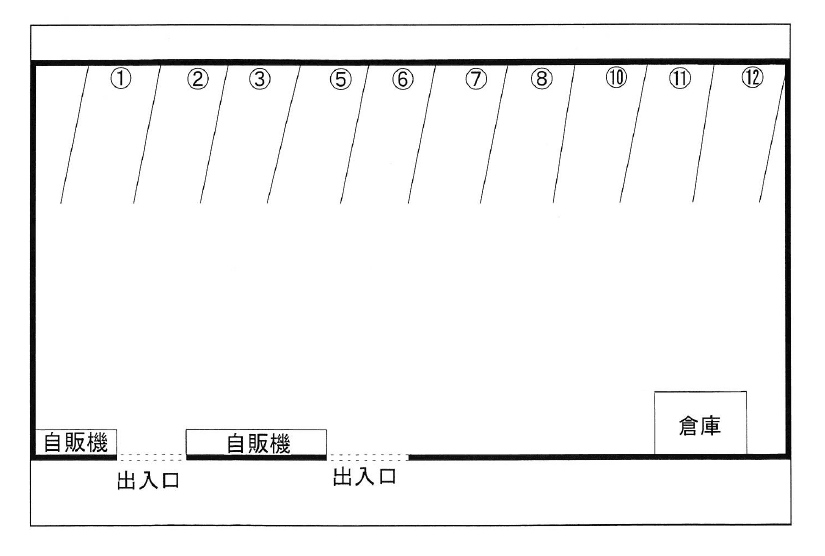 ヤマキ駐車場の駐車配置図
