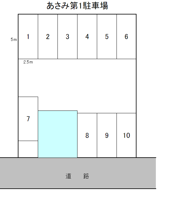 あさみ第１駐車場の駐車配置図