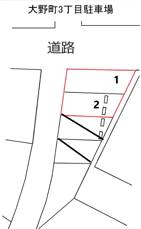 大野町3丁目駐車場の駐車配置図