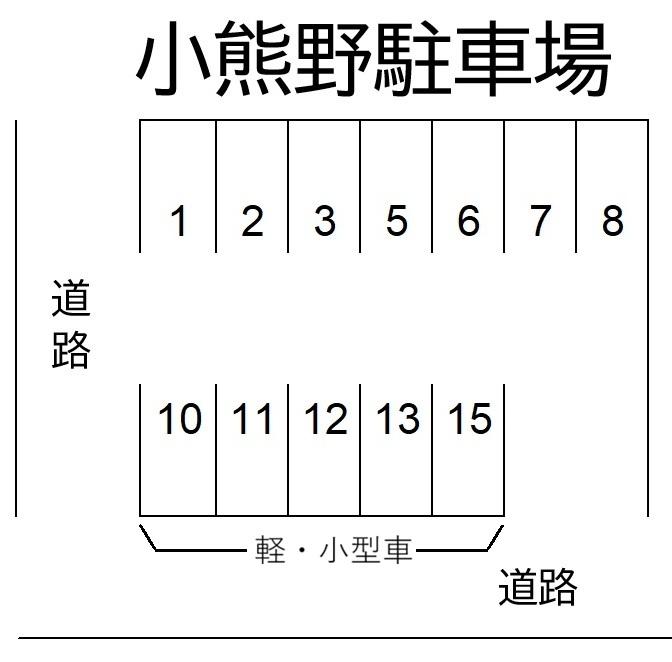 小熊野駐車場の駐車配置図