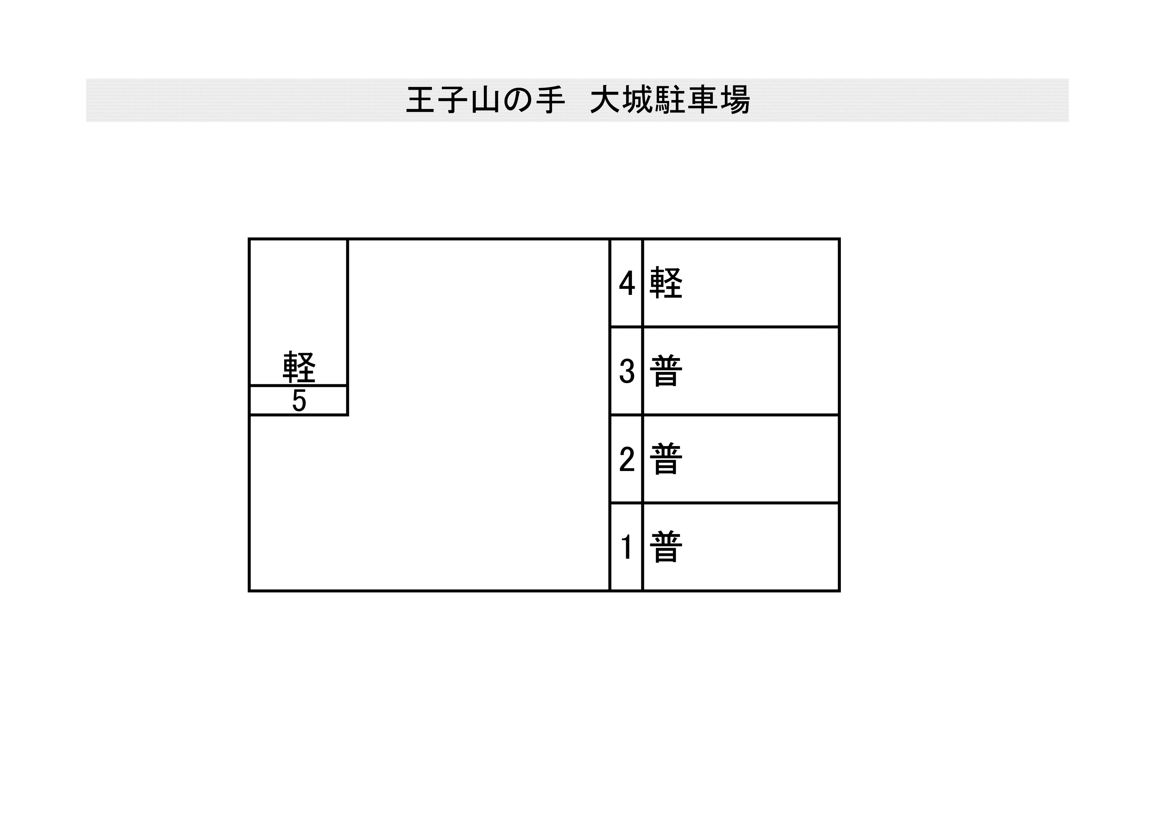王子山の手　大城駐車場の駐車配置図