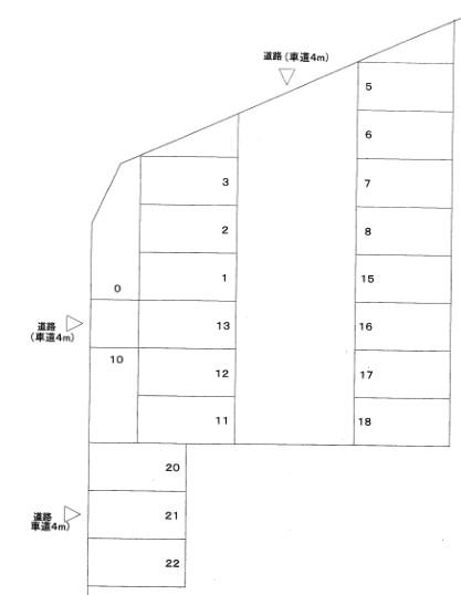 中津カーポートの駐車配置図