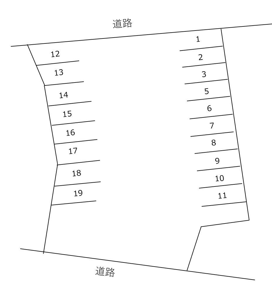 呉羽東町駐車場の駐車配置図