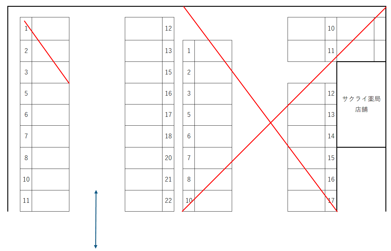 永森町29駐車場の駐車配置図