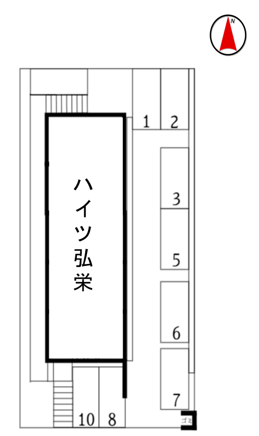 ハイツ弘栄モータープールの駐車配置図