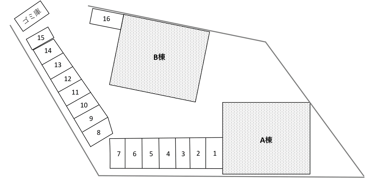 Rizｴｸﾘｭ ｵｰﾌﾞAの駐車配置図