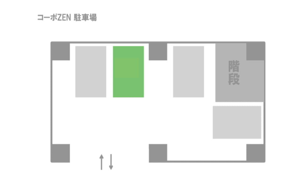 コーポZENの駐車配置図