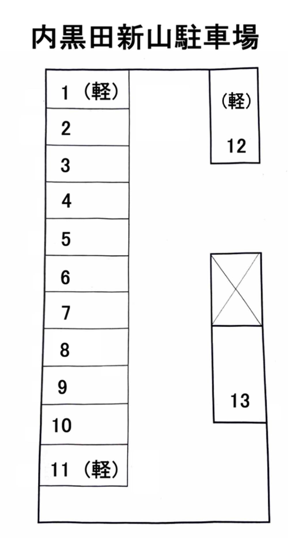 内黒田新山駐車場の駐車配置図