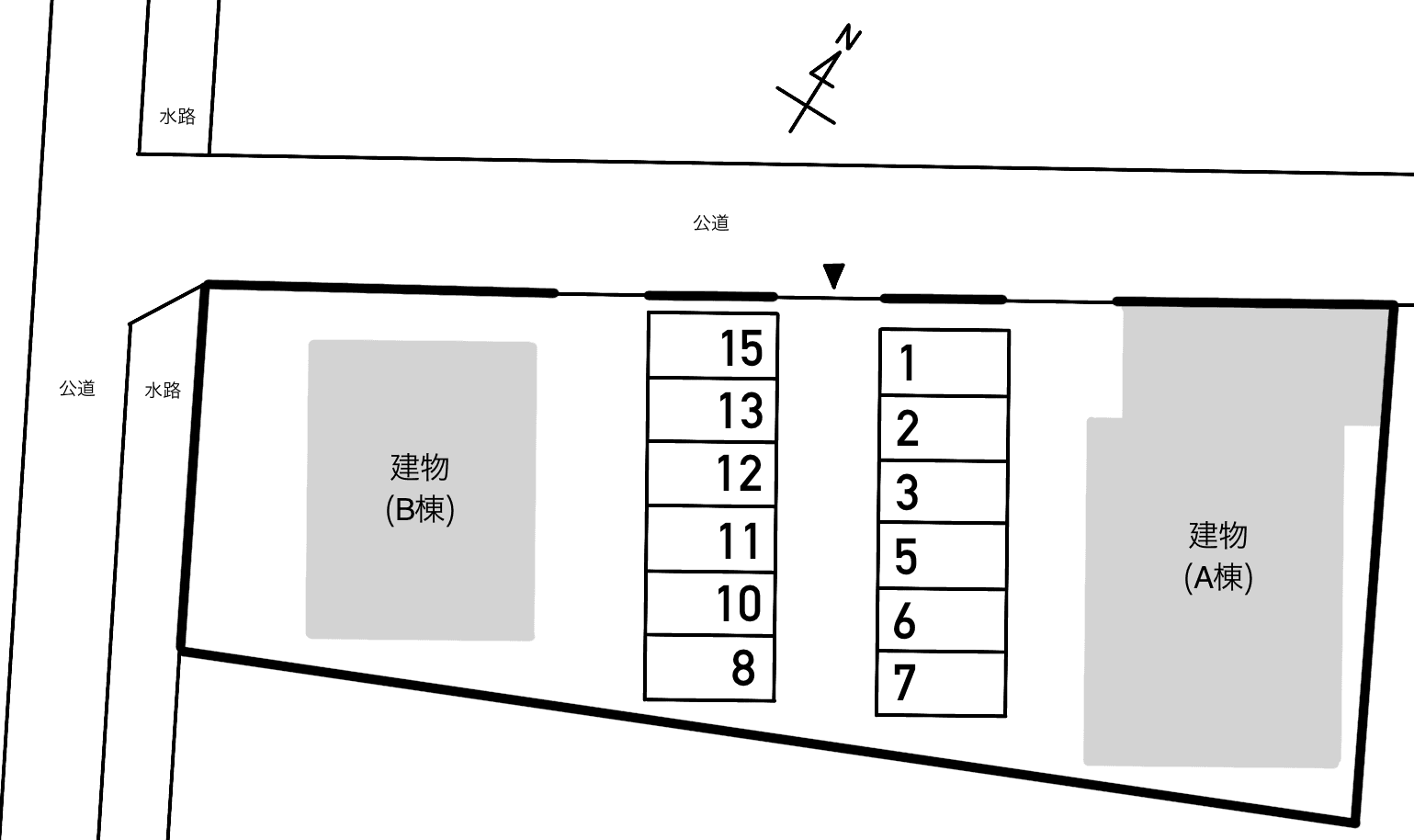 プリムローズＡの駐車配置図