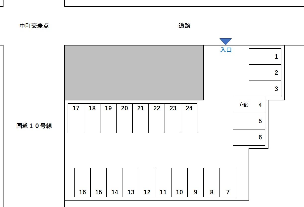 中町交差点駐車場の駐車配置図