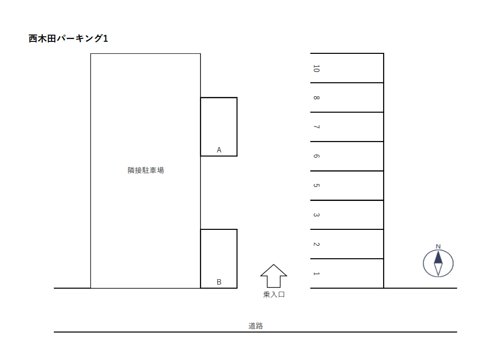 西木田パーキング １の駐車配置図