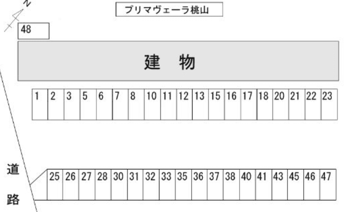 プリマヴェーラ桃山の駐車配置図
