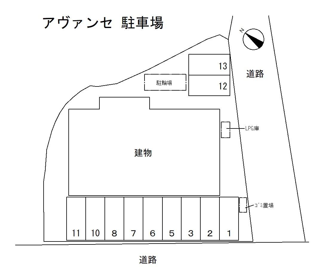 アヴァンセ 駐車場の駐車配置図