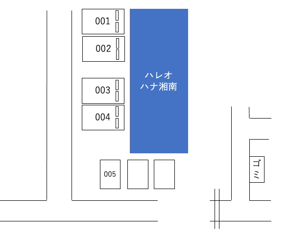 ハレオハナ湘南駐車場の駐車配置図