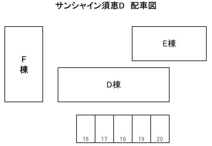 ｻﾝｼｬｲﾝ須恵Dの駐車配置図