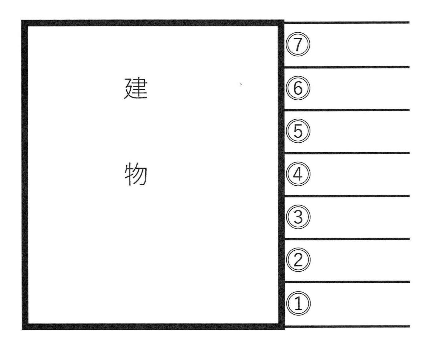 喜瀬貸間契約駐車場の駐車配置図