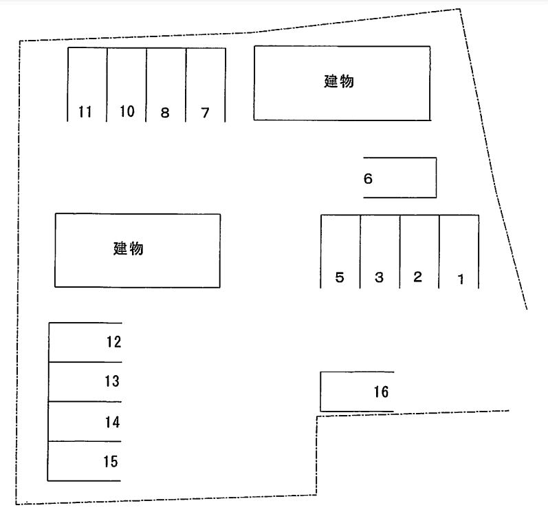 東畑渡邉駐車場の駐車配置図