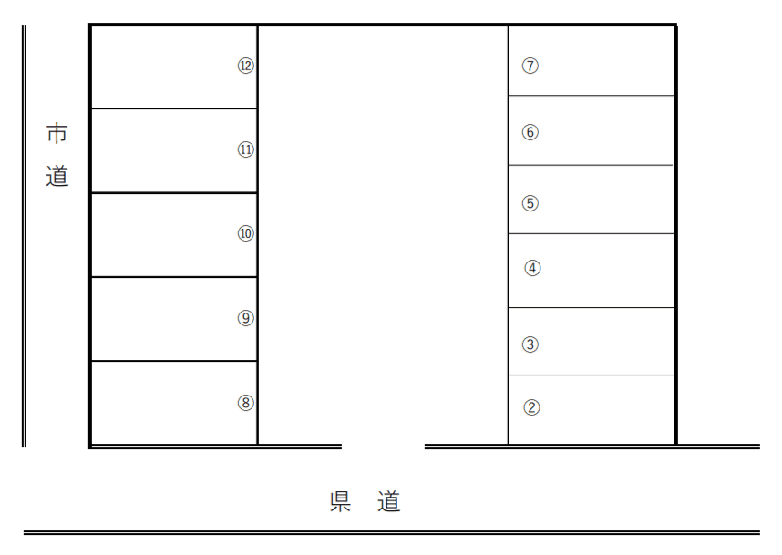 天神橋駐車場の駐車配置図