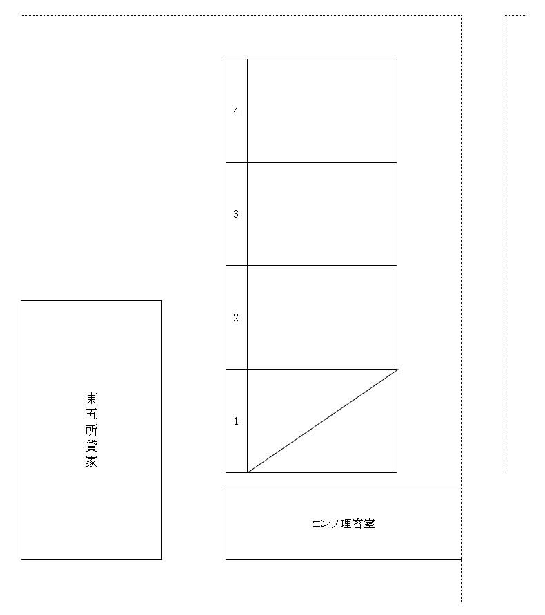 東五所パーキングの駐車配置図