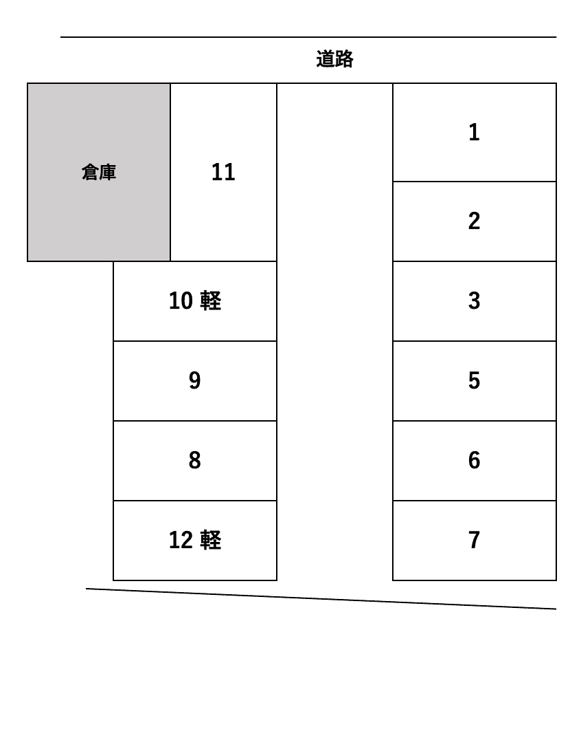 D-21 沓谷6丁目 鈴木貸駐車場の駐車配置図
