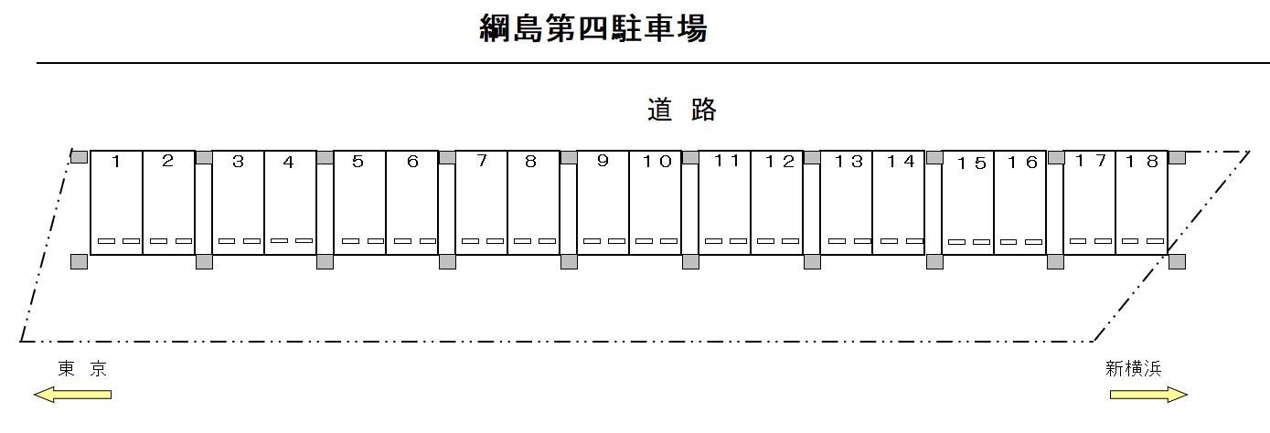 SSK綱島第四駐車場の駐車配置図