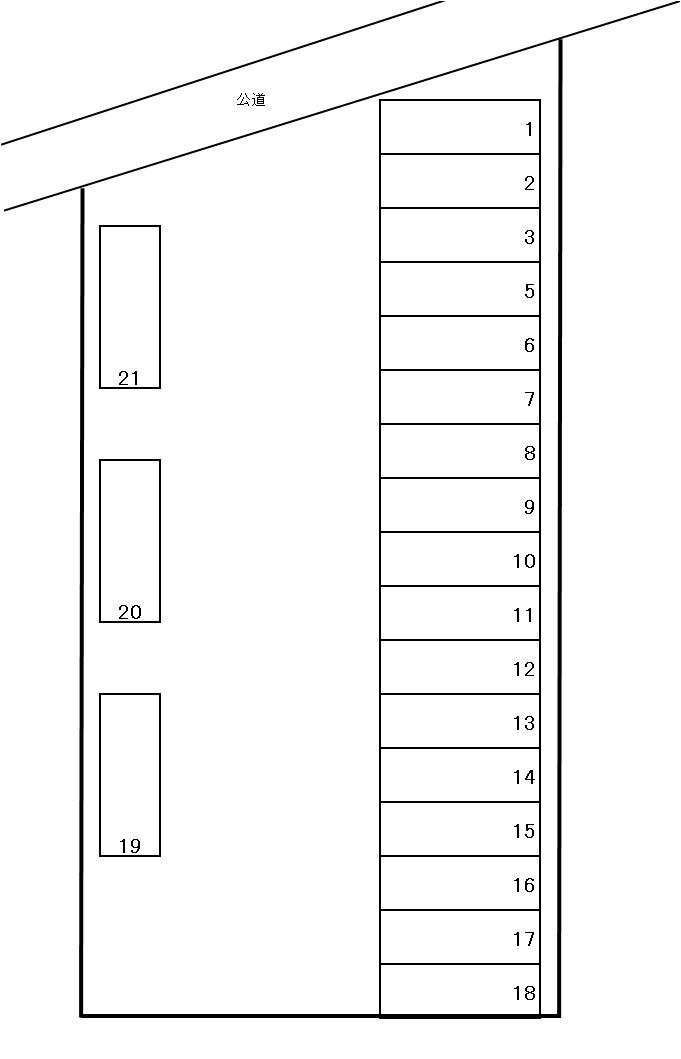 堂山パーキングの駐車配置図