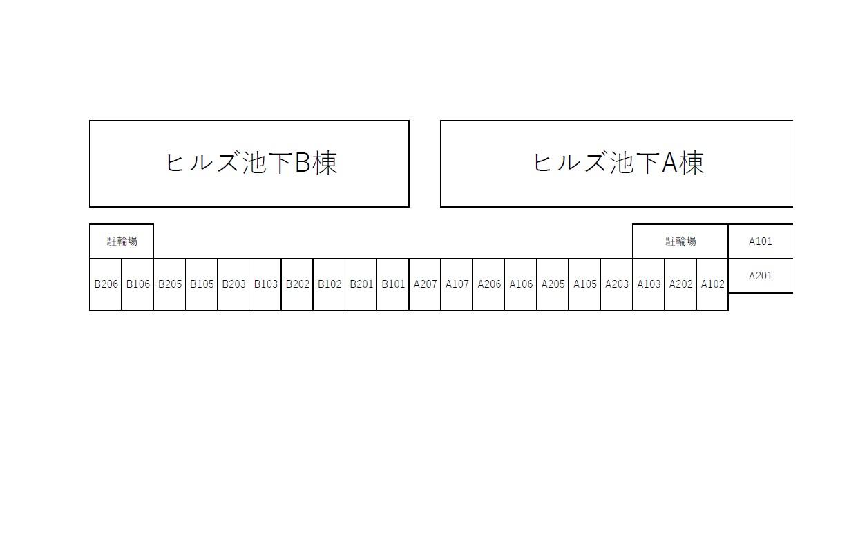 ヒルズ池下の駐車配置図