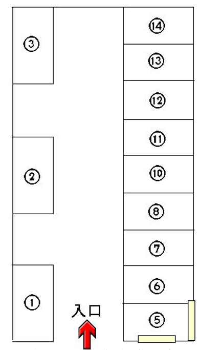 フジカ第２駐車場の駐車配置図
