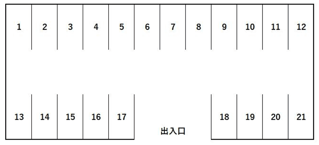 ジョイフル穴生駐車場の駐車配置図