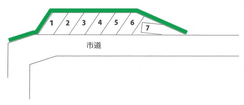 緑ヶ丘団地駐車場の駐車配置図