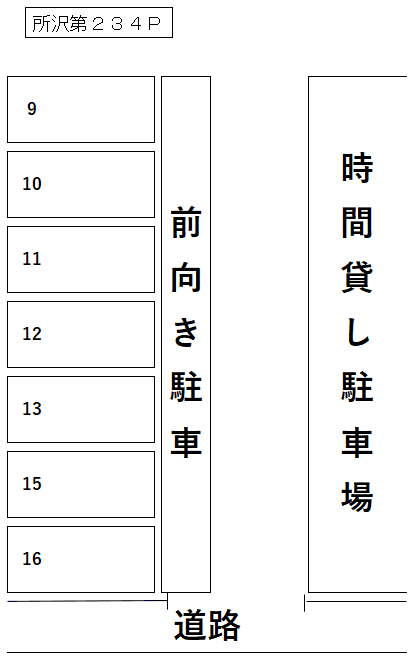 所沢第２３４Pの駐車配置図
