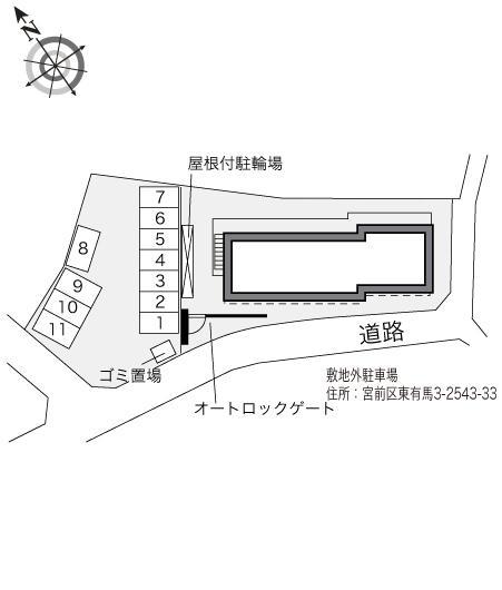 エーゼⅢ(34617)　敷地外駐車場の駐車配置図