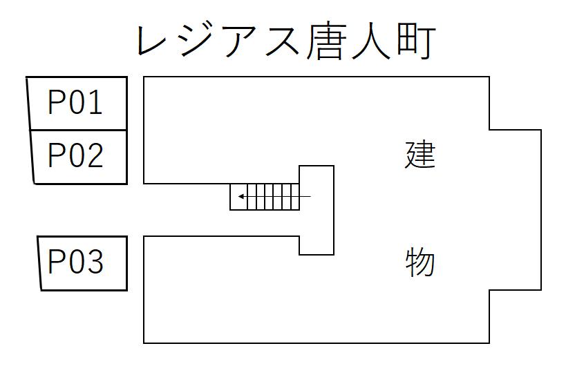 レジアス唐人町の駐車配置図