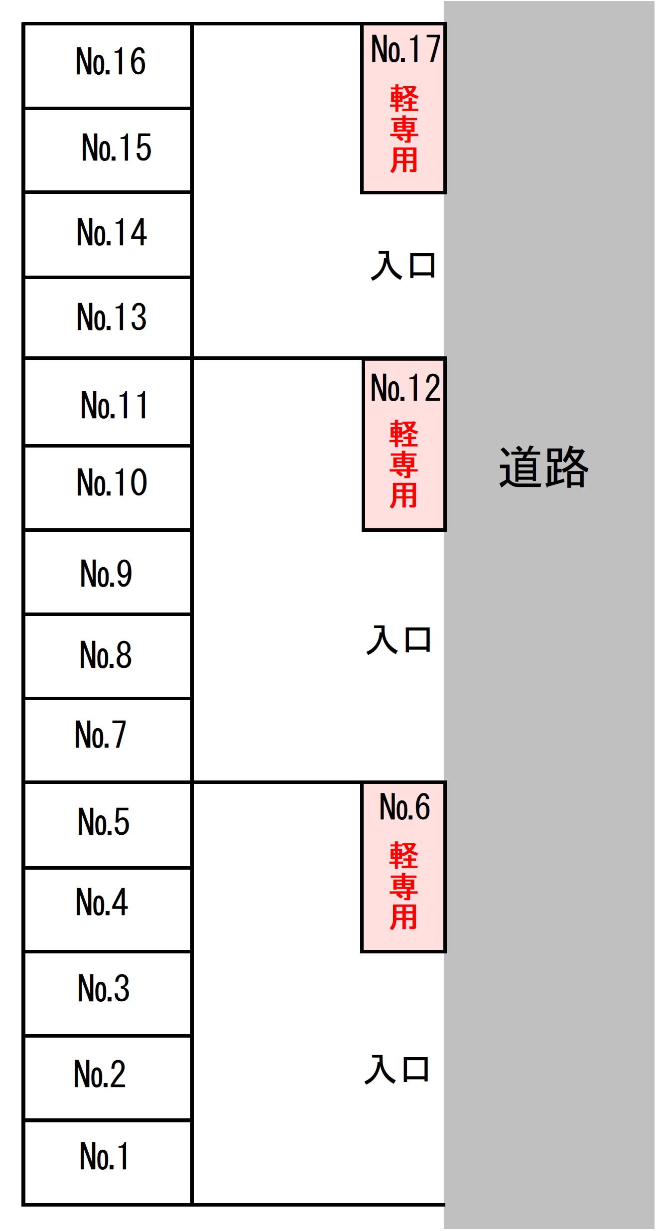 相原4丁目駐車場の駐車配置図