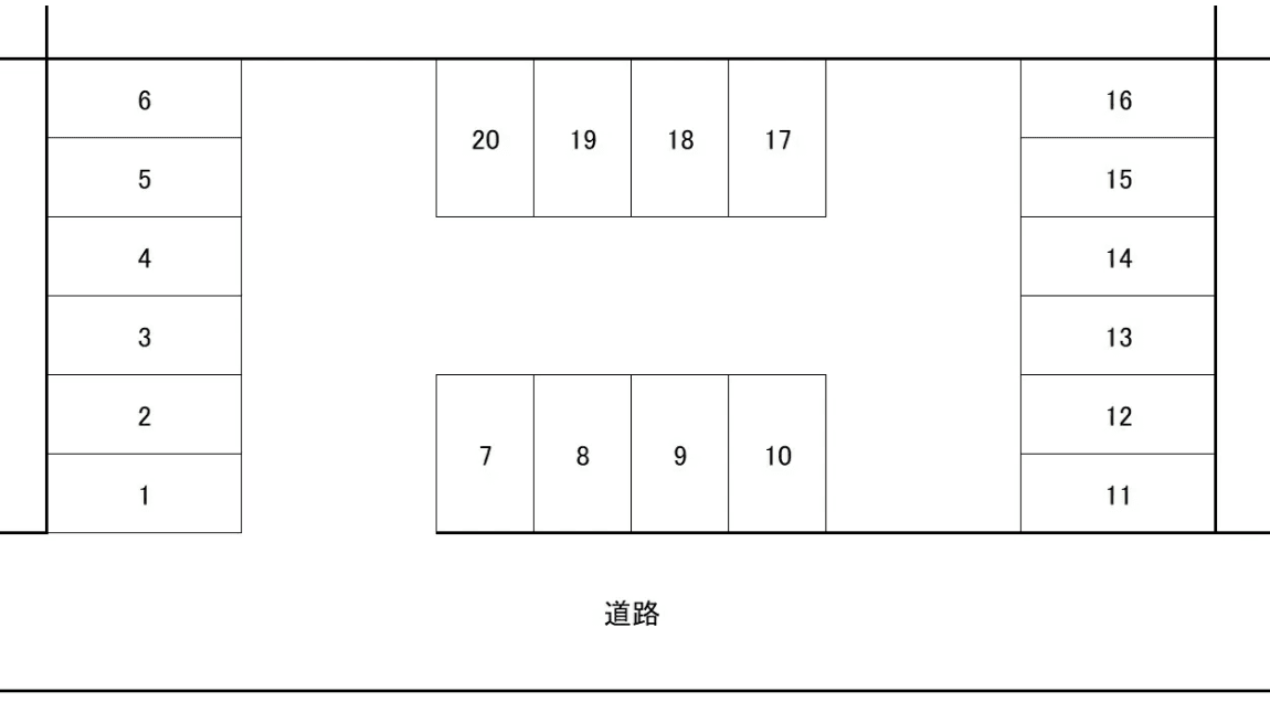 サンシティー第四駐車場の駐車配置図