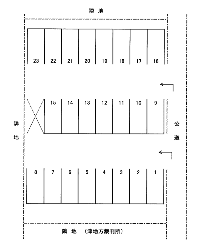 上野丸之内130駐車場の駐車配置図