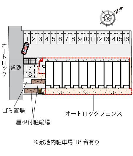 クレイノＨＩＫＡＲＩ(58349)の駐車配置図