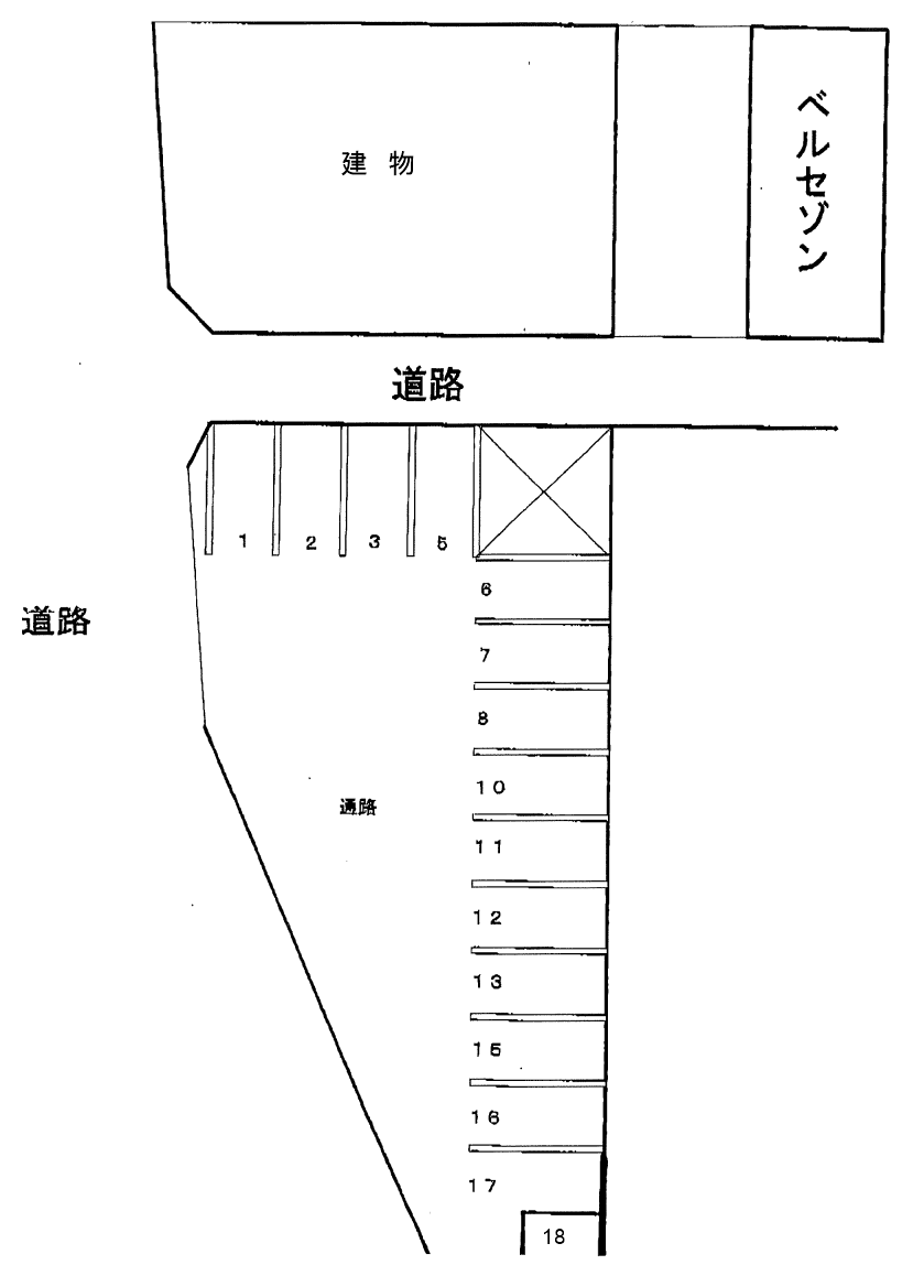 間第２駐車場の駐車配置図