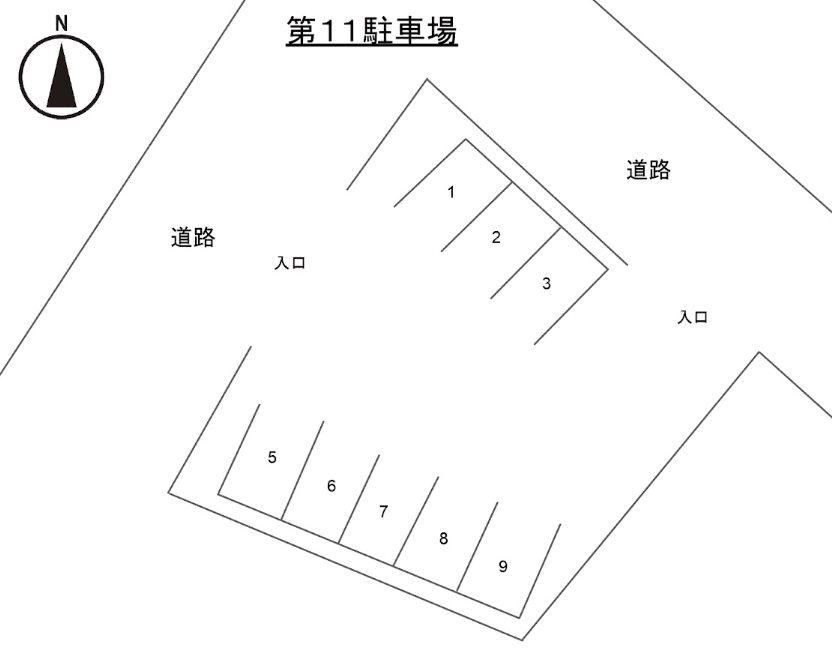 第11駐車場の駐車配置図