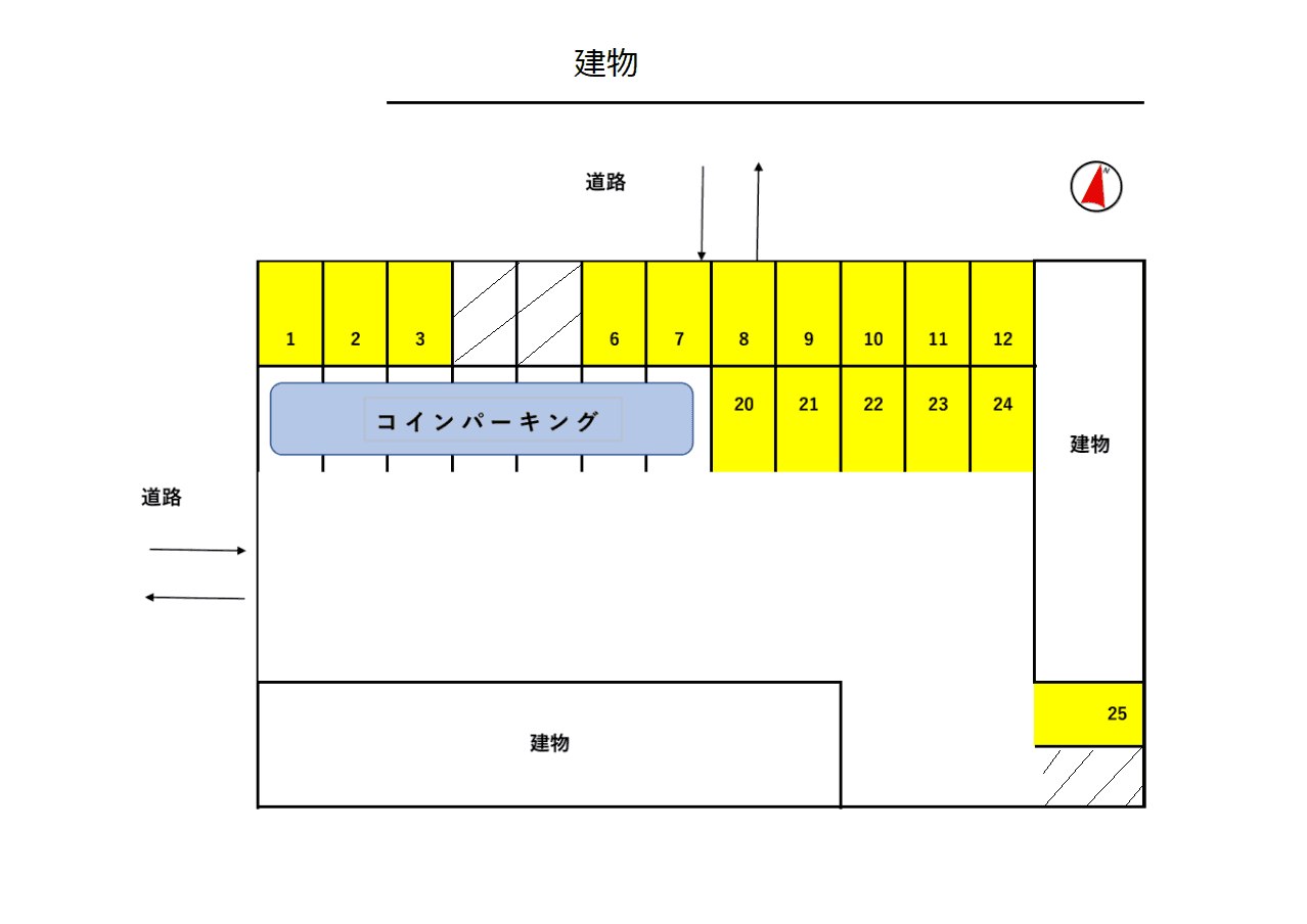 天神町中央パーキングの駐車配置図